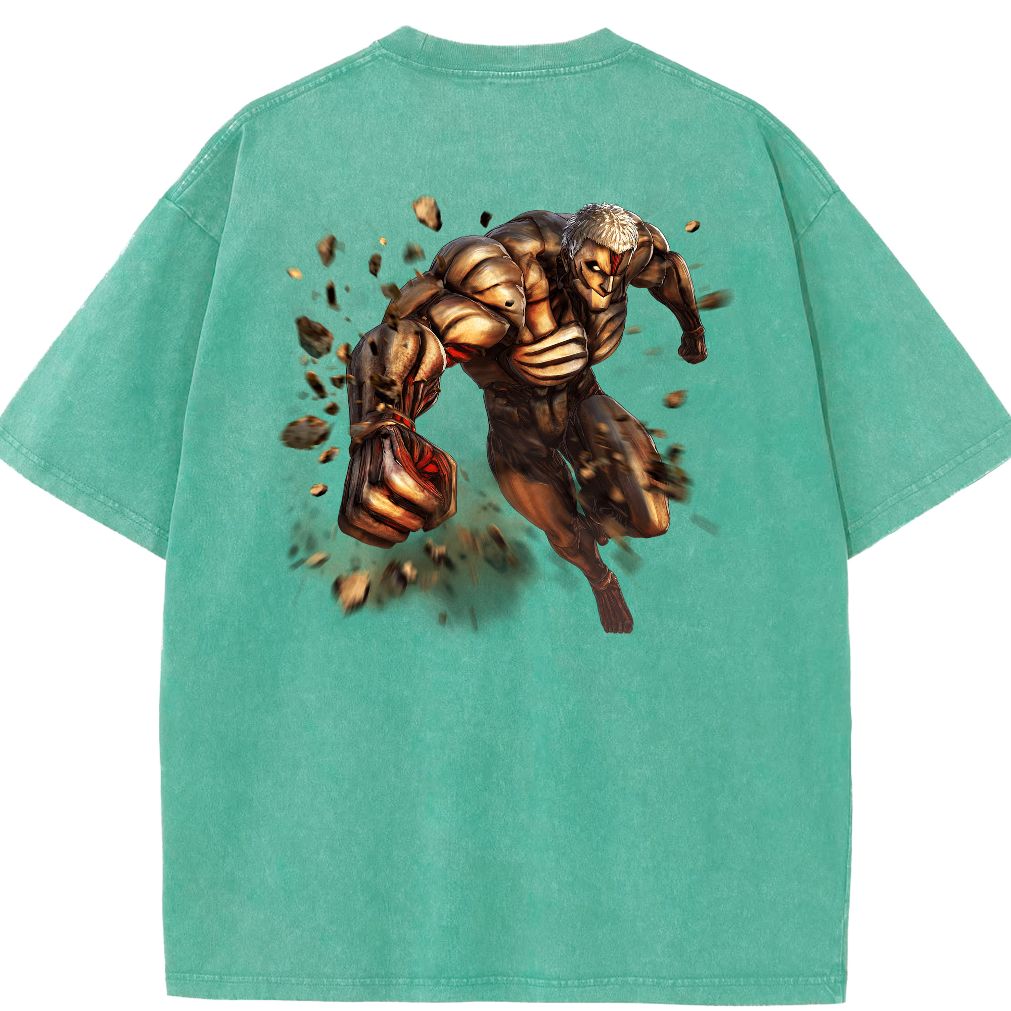 （画像用） 進撃の巨人 Attack on Titan 綿100% ヴィンテージ風 半袖Tシャツ（背面プリント）
